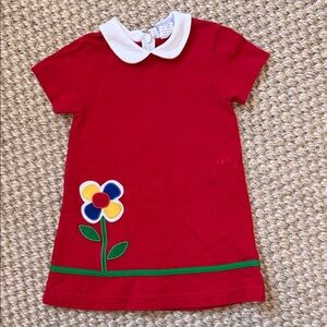 Florence Eiseman Red Dress with Flower Appliqué